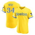B.Red Sox #34 David Ortiz Player Yellow Limited Elite Home Game Hdoa Stitched Jerseys