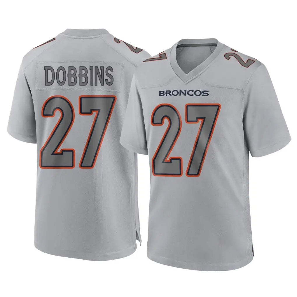 D.Broncos #27 J.K. Dobbins Player Gray Atmosphere Fashion Limited Game Hdoa Stitched Jerseys