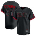C.Reds #37 Tyler Stephenson Player Black City Connect Home Limited Hdoa Stitched Jerseys