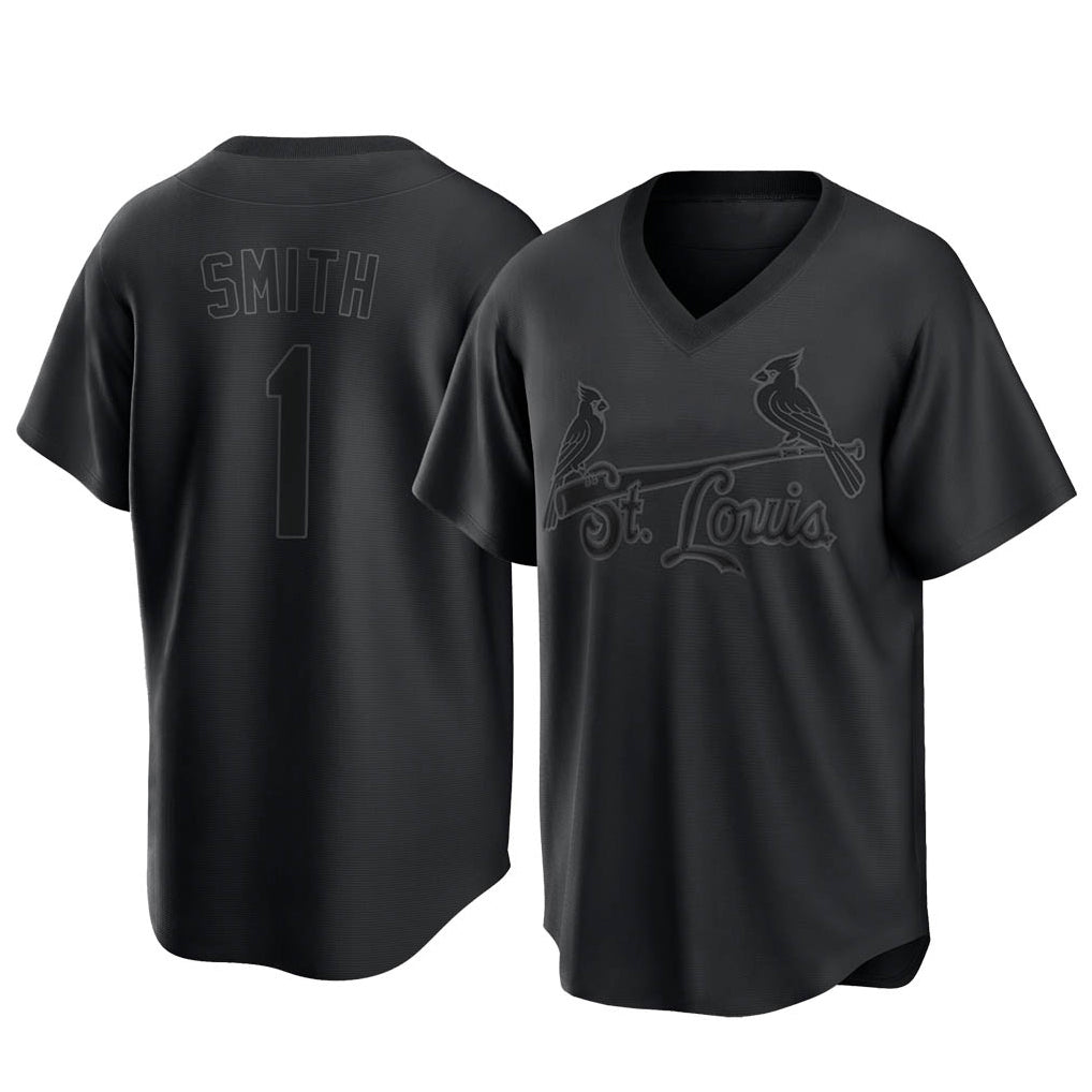 St. Louis Cardinals #1 Ozzie Smith Player Black City Connect T-shirt Hdoa Stitched Jerseys