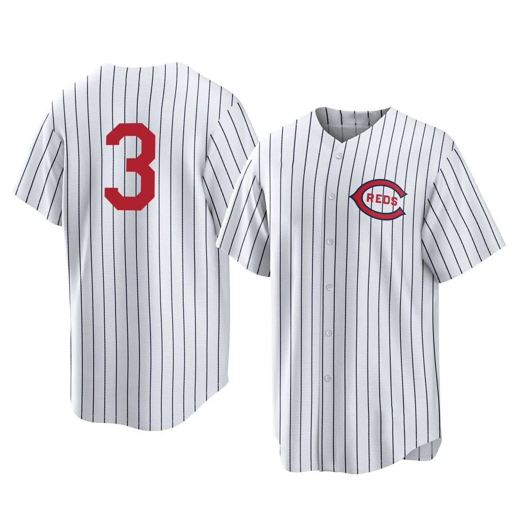 C.Reds #3 Ke'Bryan Hayes Player White Stripe Field of Dreams Game Home Hdoa Stitched Jerseys