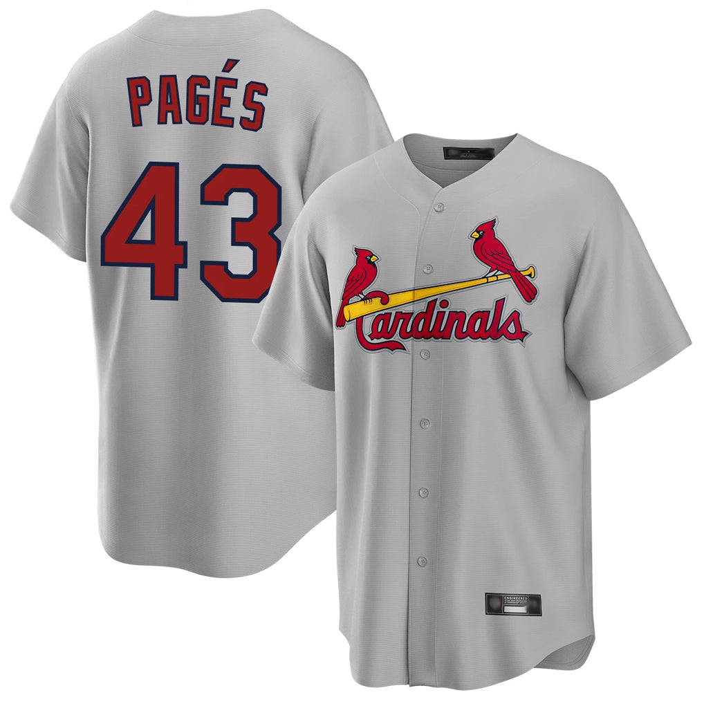 St. Louis Cardinals #43 Pedro Pages Player Gray Home Game Hdoa Stitched Jerseys