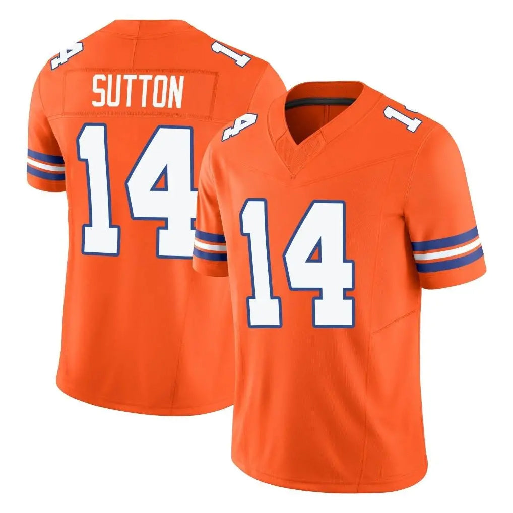 D.Broncos #14 Courtland Sutton Player Orange Limited Alternate Vapor F.U.S.E. Throwback Game Hdoa Stitched Jerseys