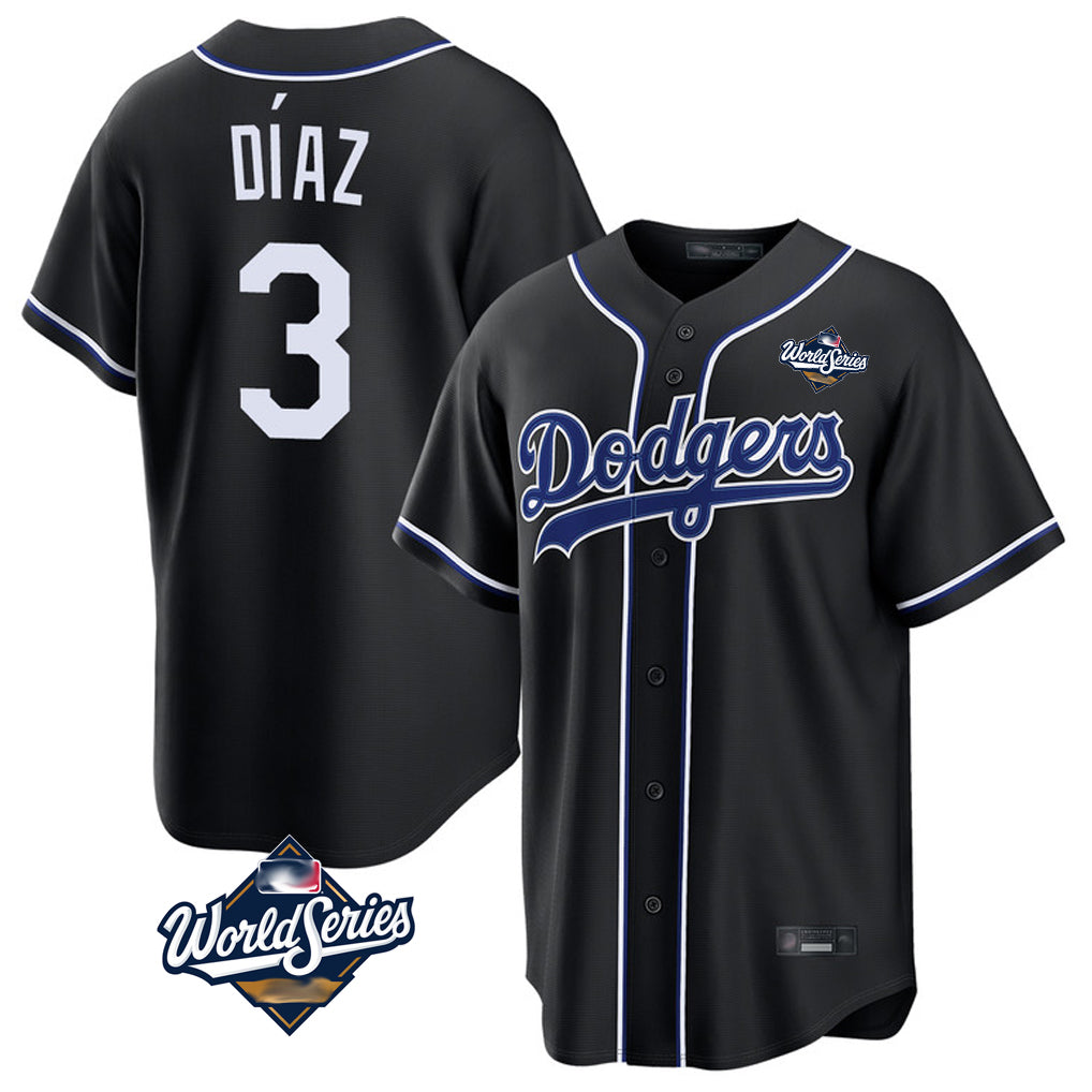 LA.Dodgers #3 Edwin D¨ªaz Player Black World Series Carbon Limited Home Hdoa Stitched Jerseys
