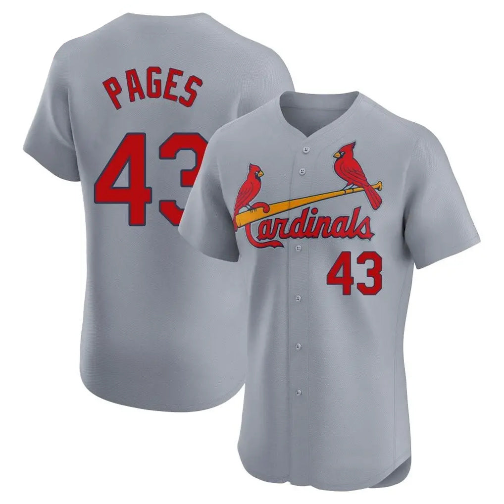 St. Louis Cardinals #43 Pedro Pages Player Gray Home Limited Elite Hdoa Stitched Jerseys