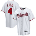 W.Nationals #4 Daylen Lile Player White Replica Game Hdoa Stitched Jerseys
