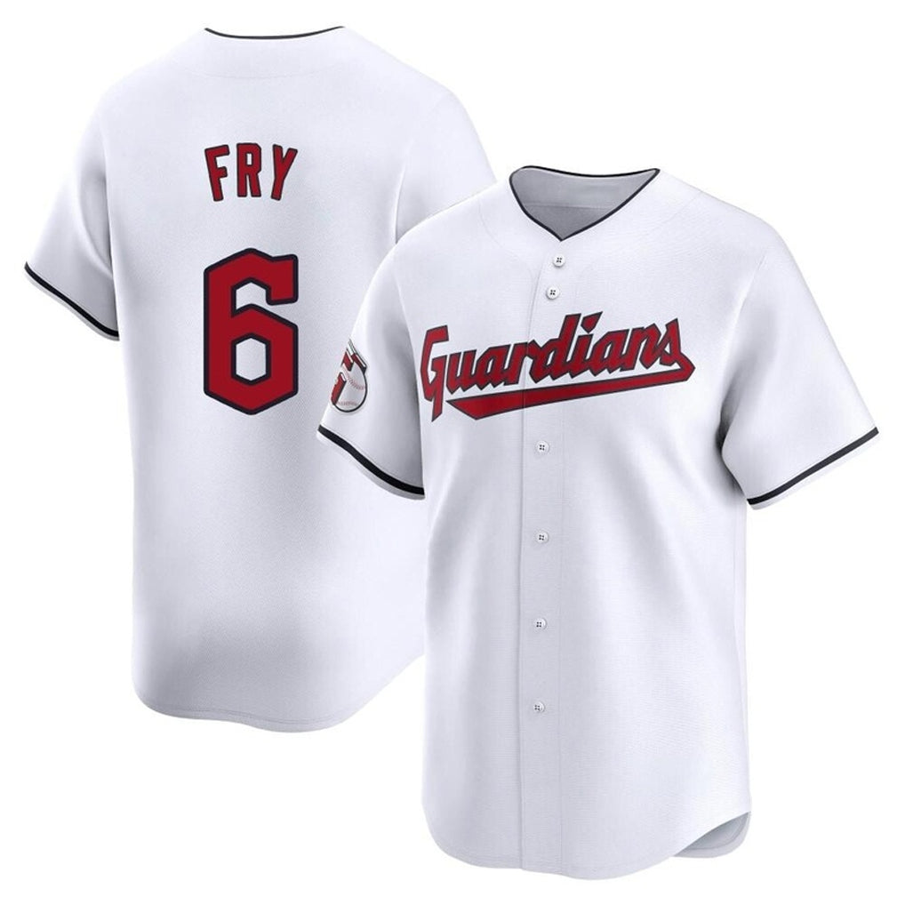 C.Guardians #6 David Fry Player White Limited Home Hdoa Stitched Jerseys