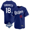 LA.Dodgers #18 Yoshinobu Yamamoto Player Royal World Series Meet Limited Home Hdoa Stitched Jerseys