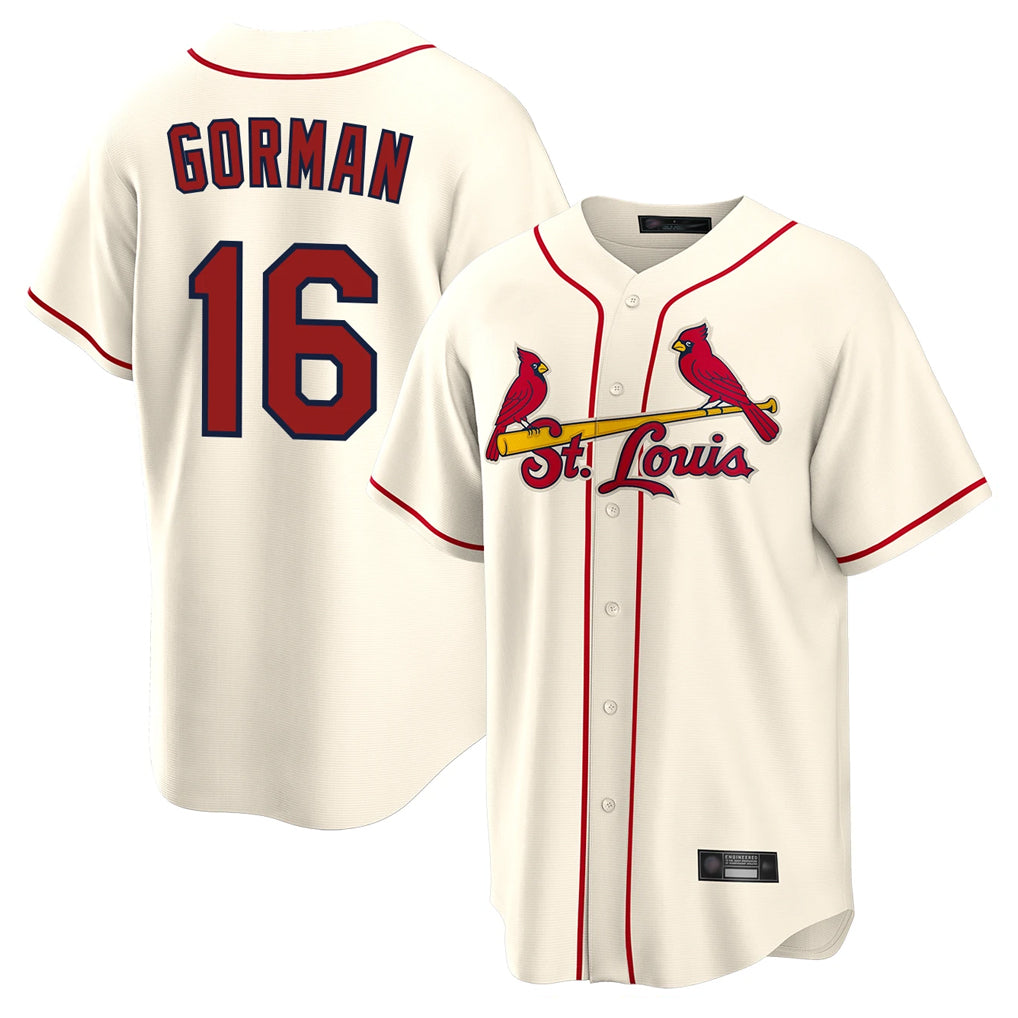 St. Louis Cardinals #16 Nolan Gorman Player Cream Home Game Hdoa Stitched Jerseys