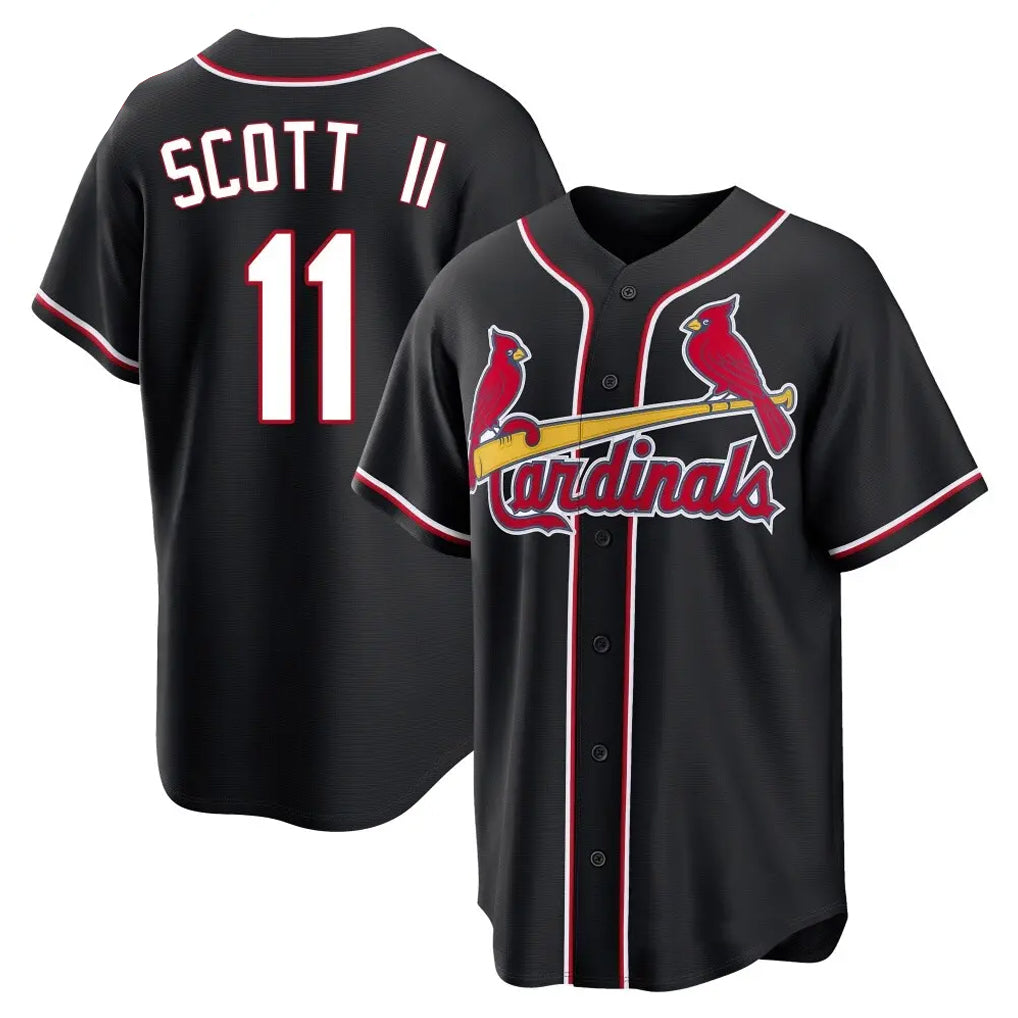St. Louis Cardinals #11 Victor Scott II Player Black Carbon Fashio Game Hdoa Stitched Jerseys