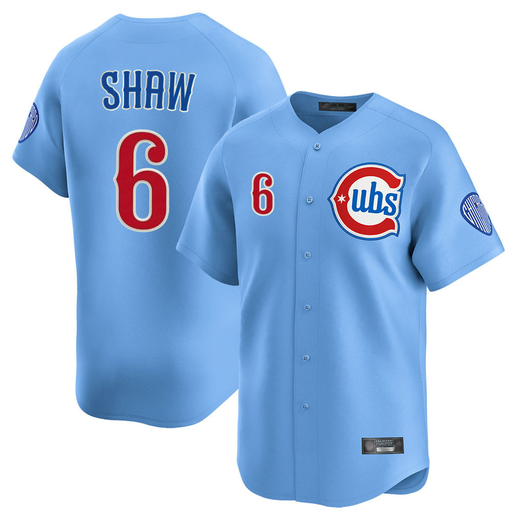 C.Cubs #6 Matt Shaw Player Light Blue Limited Home Hdoa Stitched Jerseys