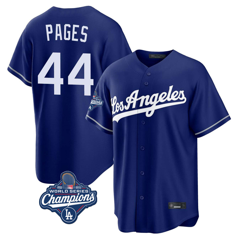 LA.Dodgers #44 Andy Pages Player Royal World Series Meet Game Hdoa Stitched Jerseys