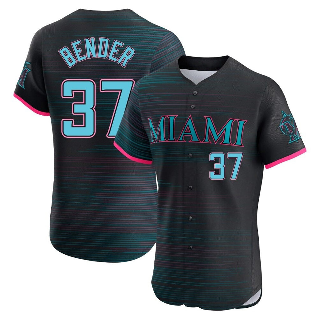 M.Marlins #37 Anthony Bender Player Black City Connect Home Limited Elite Hdoa Stitched Jerseys