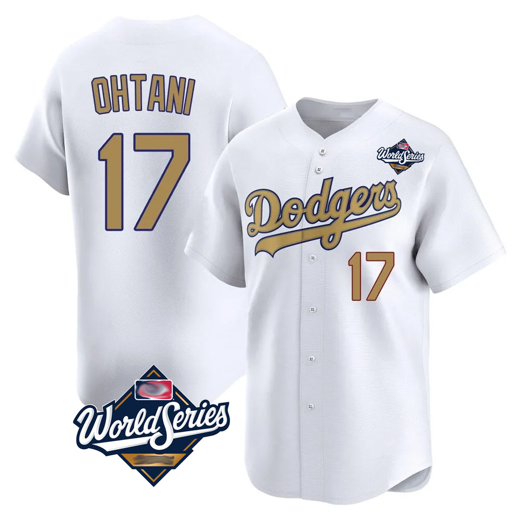 LA.Dodgers #17 Shohei Ohtani Player Gold World Series Collection Limited Home Hdoa Stitched Jerseys