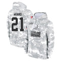 C.Browns #21 Denzel Ward Player Arctic Camo Salute to Service Hoodies Limited Game Hdoa Stitched Jerseys
