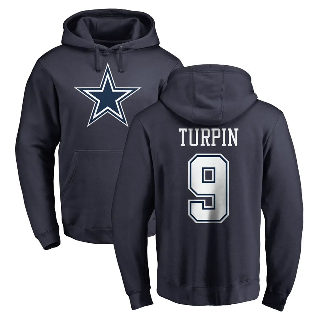 D.Cowboys #9 KaVontae Turpin Player Navy Pullover Hoodies Limited Hdoa Stitched Jerseys