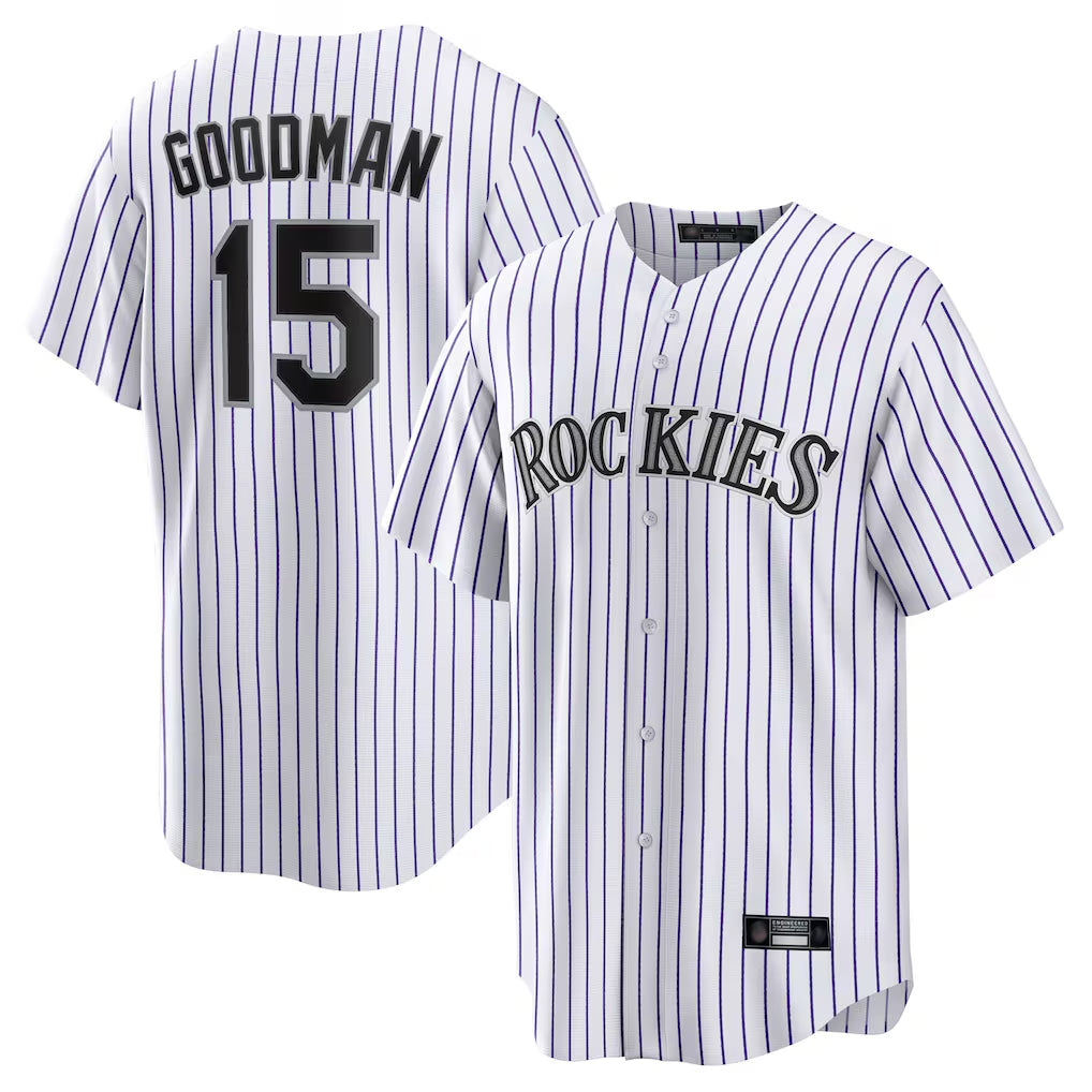 C.Rockies #15 Hunter Goodman Player White Game Home Hdoa Stitched Jerseys