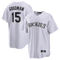 C.Rockies #15 Hunter Goodman Player White Game Home Hdoa Stitched Jerseys