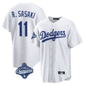 LA.Dodgers #11 Roki Sasaki Player White World Series Meet Game Home Hdoa Stitched Jerseys
