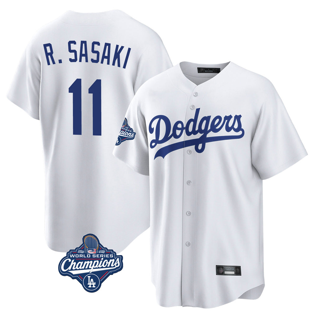 LA.Dodgers #11 Roki Sasaki Player White World Series Meet Game Home Hdoa Stitched Jerseys