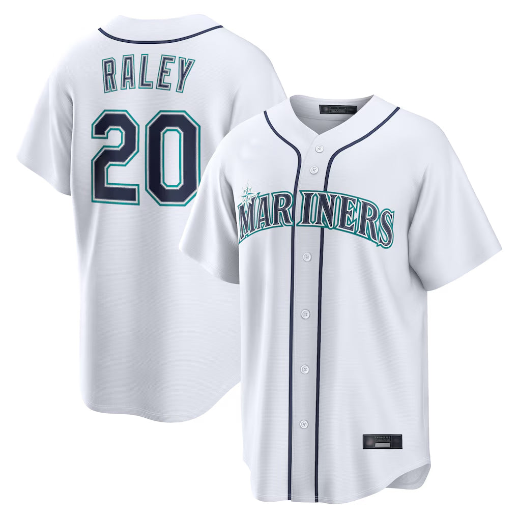 S.Mariners #20 Luke Raley Player White Home Game Hdoa Stitched Jerseys
