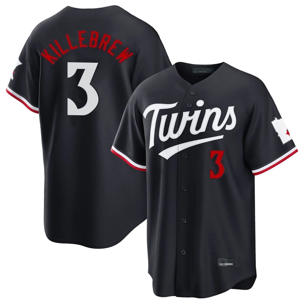M.Twins #3 Harmon Killebrew Player Navy Home Game Hdoa Stitched Jerseys