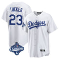 LA.Dodgers #23 Kyle Tucker Player White World Series Meet Game Home Hdoa Stitched Jerseys