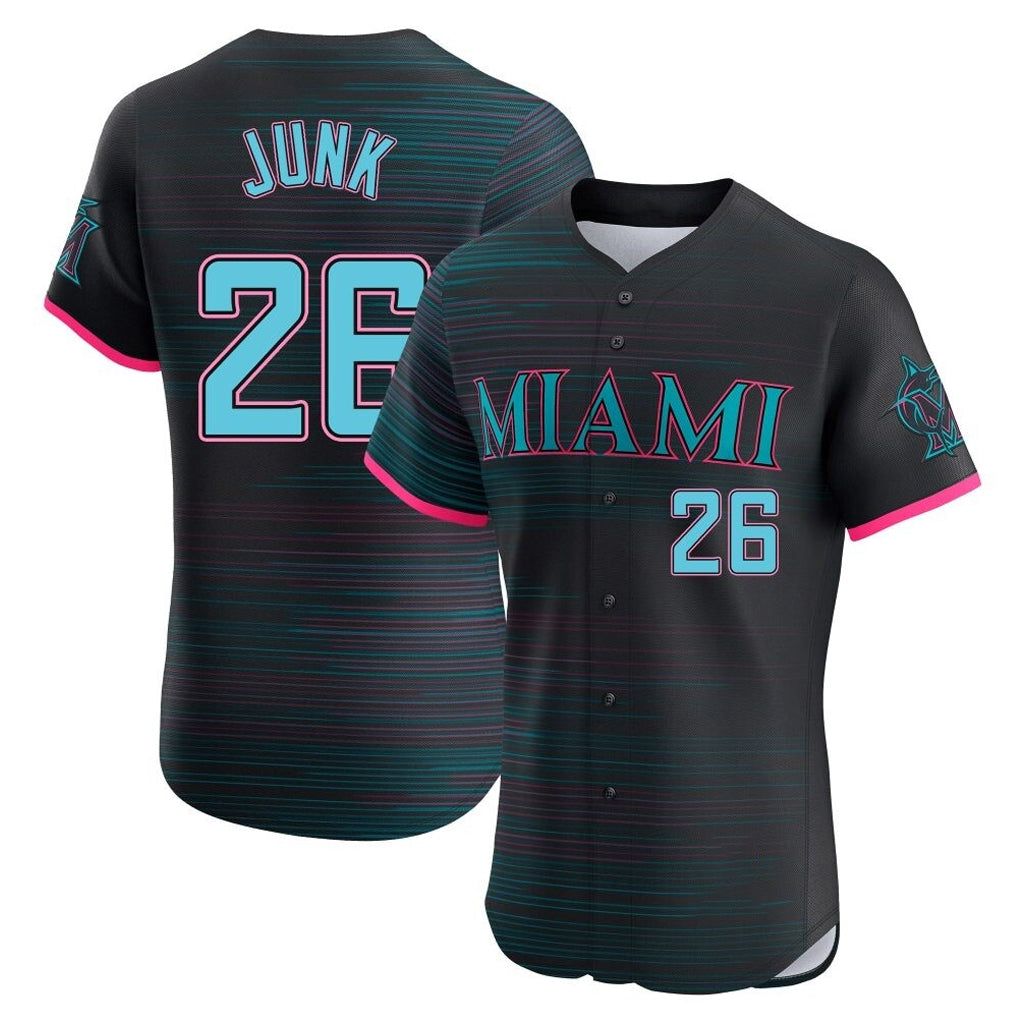 M.Marlins #26 Janson Junk Player Black City Connect Home Limited Elite Hdoa Stitched Jerseys