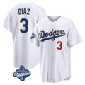 LA.Dodgers #3 Edwin D¨ªaz Player Gold White World Series Meet 2026 Collection Stadium Limited Hdoa Stitched Jerseys