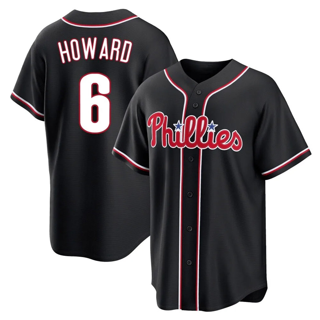 P.Phillies #6 Ryan Howard Player Black Fashion Out Home Game Hdoa Stitched Jerseys