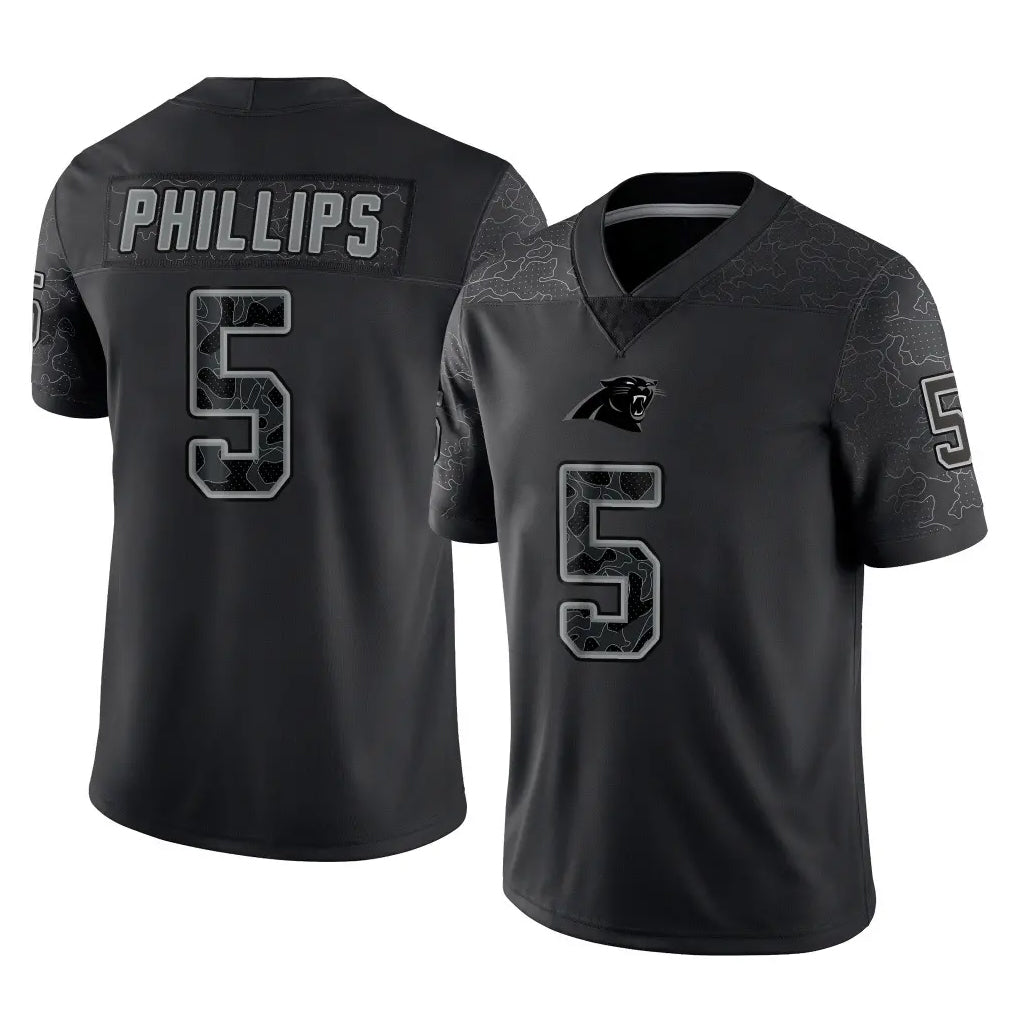 C.Panthers #5 Jaelan Phillips Player Black Limited Reflective Game Hdoa Stitched Jerseys