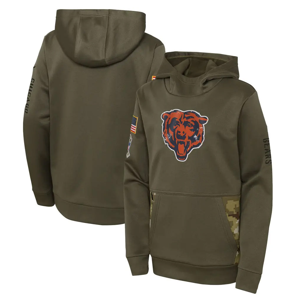 C.Bears ## Bears Blank Player Olive Salute to Service Pullover Hoodies Limited Hdoa Stitched Jerseys