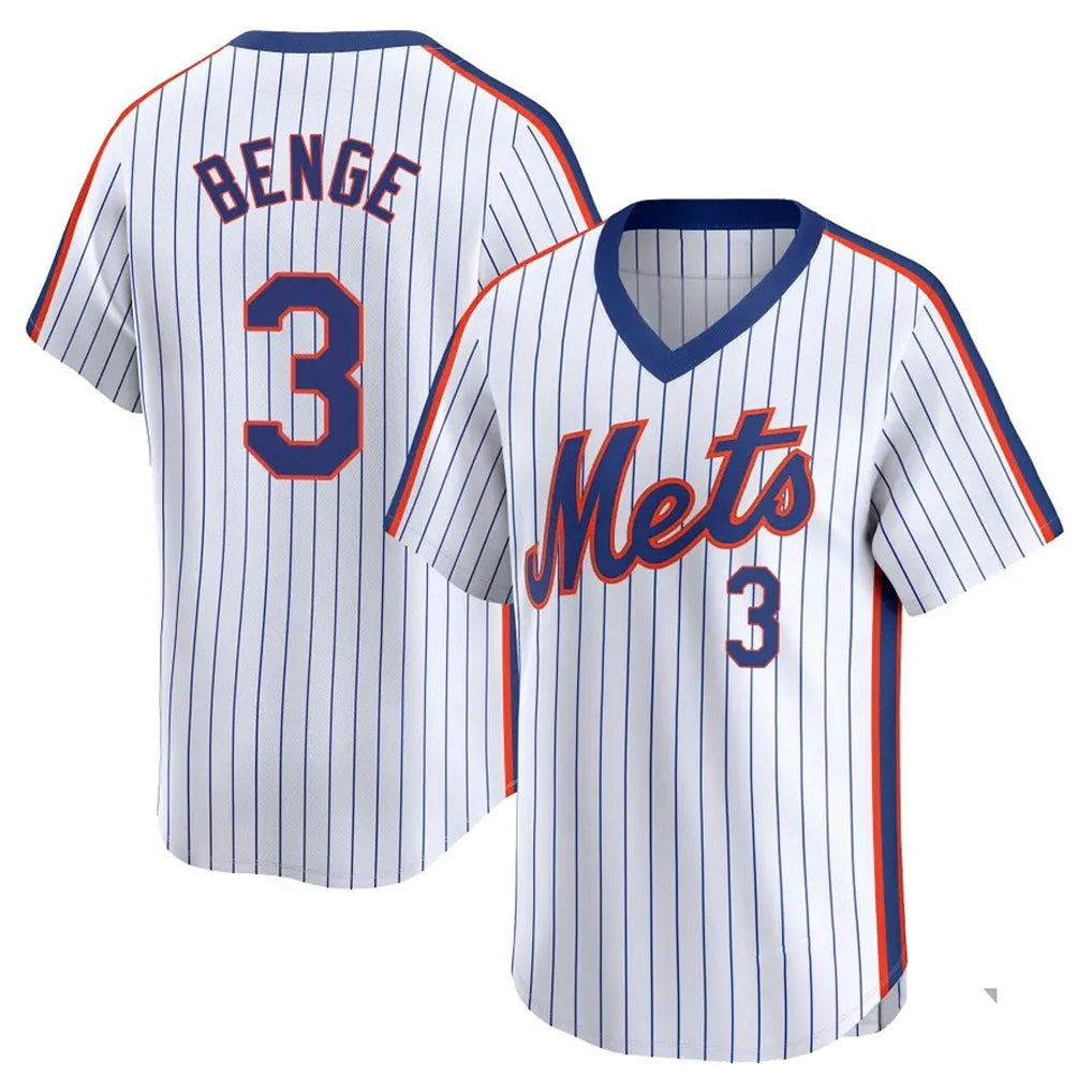 NY.Mets #3 Carson Benge Player White Cooperstown Collection T-shirt Game Hdoa Stitched Jerseys
