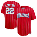 M.Marlins #22 Sandy Alcantara Player Red City Connect Home Game Hdoa Stitched Jerseys