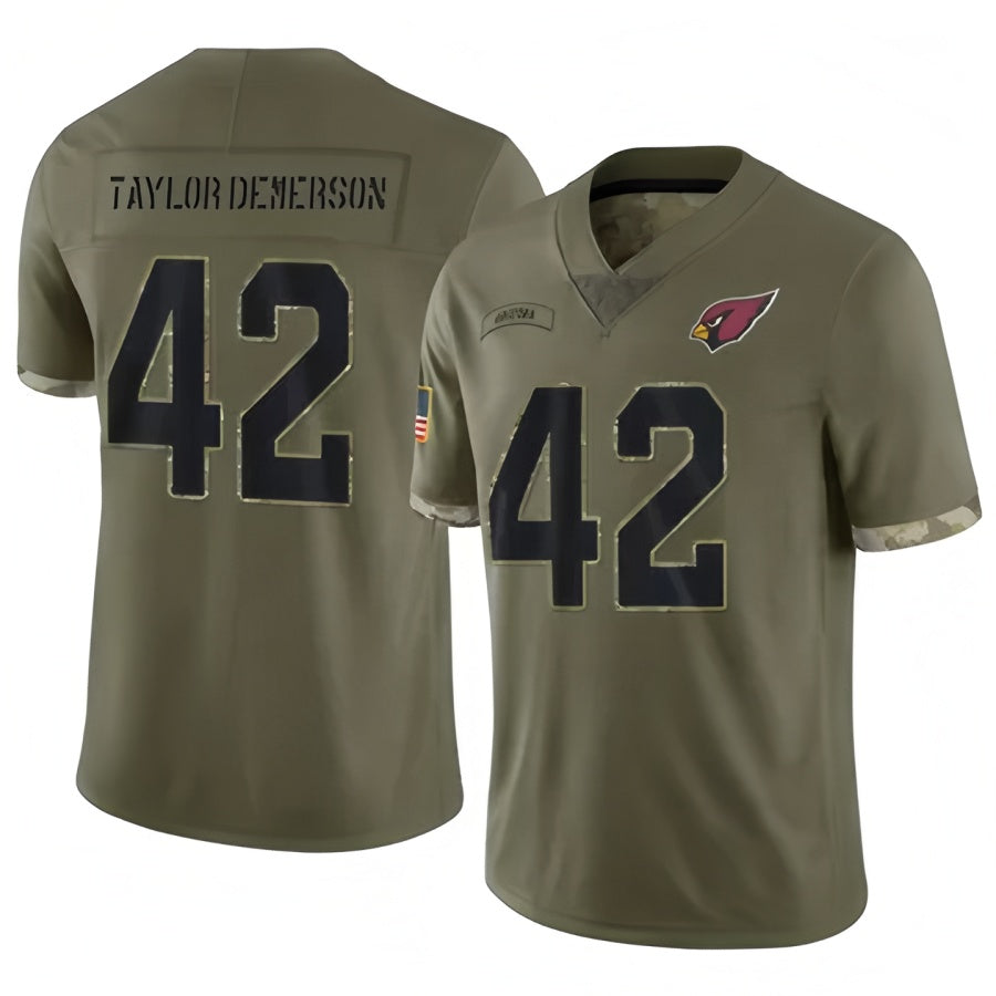 A.Cardinals #42 Dadrion Taylor-Demerson Player Olive Salute To Service Hdoa Stitched Jerseys