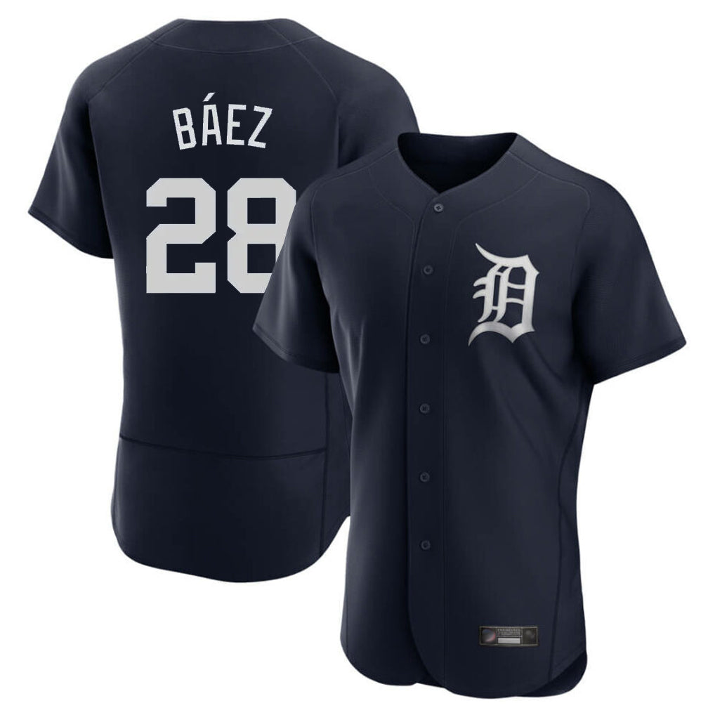 D.Tigers #28 Javier B¨¢ez Player Navy Limited Elite Home Hdoa Stitched Jerseys