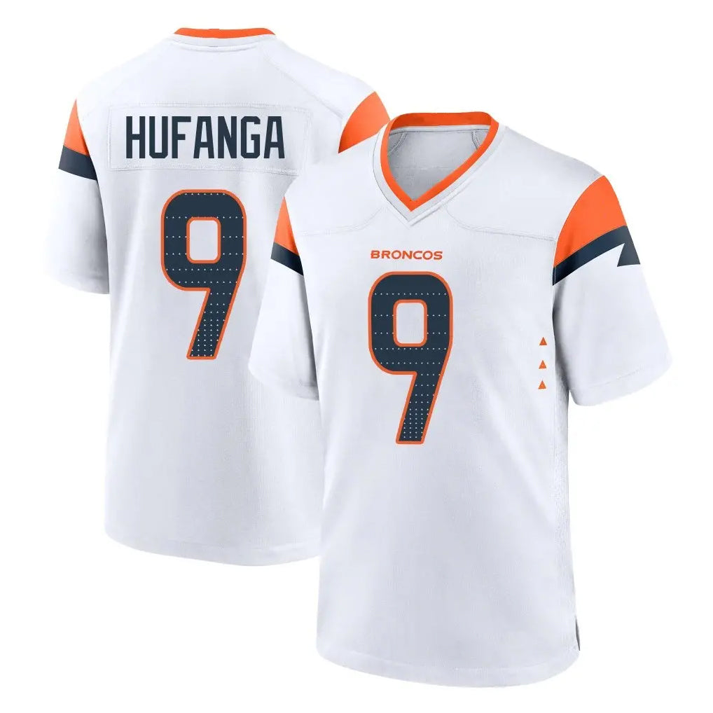 D.Broncos #9 Talanoa Hufanga Player White Home Game Hdoa Stitched Jerseys