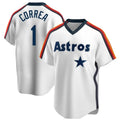 H.Astros #1 Carlos Correa Player White Cooperstown Collection T-shirt Hdoa Stitched Jerseys