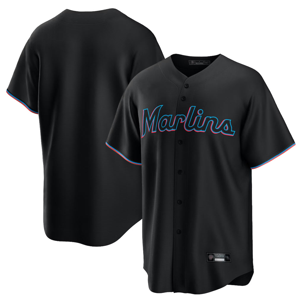 M.Marlins ## Marlins Blank Player Black  Home Game Hdoa Stitched Jerseys