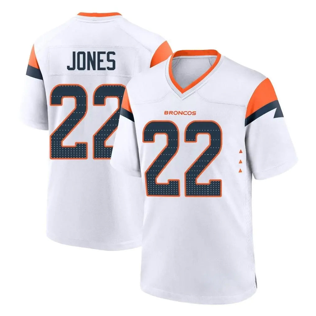 D.Broncos #22 Brandon Jones Player White Home Game Hdoa Stitched Jerseys