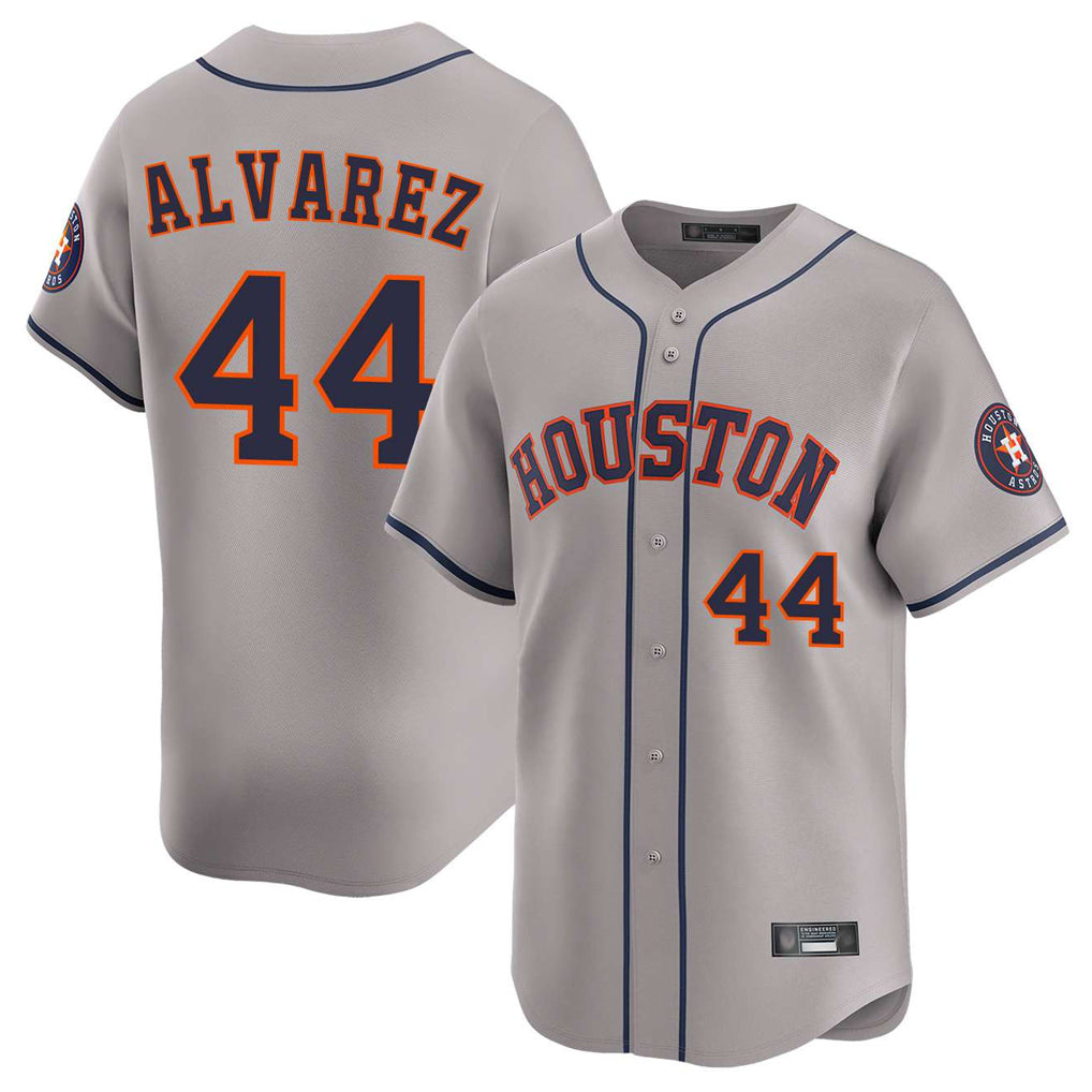H.Astros #44 Yordan Alvarez Player Gray Home Limited Hdoa Stitched Jerseys