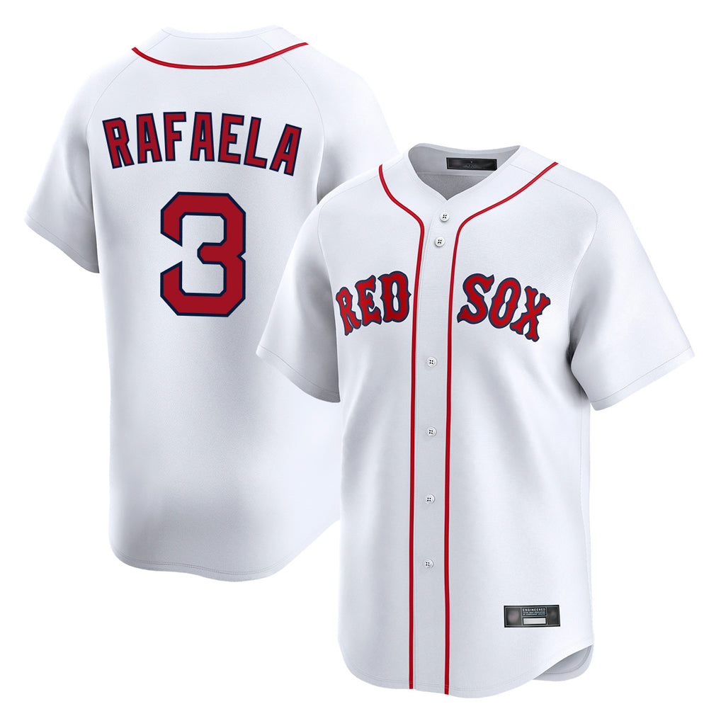B.Red Sox #3 Ceddanne Rafaela Player White Limited Home Game Hdoa Stitched Jerseys