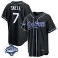 LA.Dodgers #7 Blake Snell Player Black Carbon Limited World Series Meet Home Hdoa Stitched Jerseys