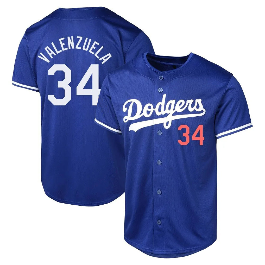 LA.Dodgers #34 Fernando Valenzuela Player Royal Limited World Series Hdoa Stitched Jerseys