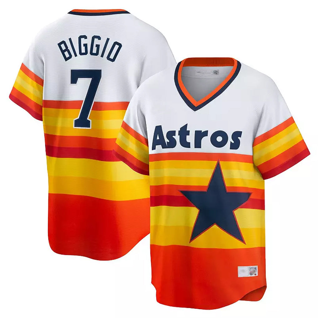 H.Astros #7 Craig Biggio Player Rainbow Cooperstown Collection T-shirt Hdoa Stitched Jerseys