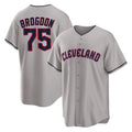 C.Guardians #75 Connor Brogdon Player Gray Game Home Hdoa Stitched Jerseys