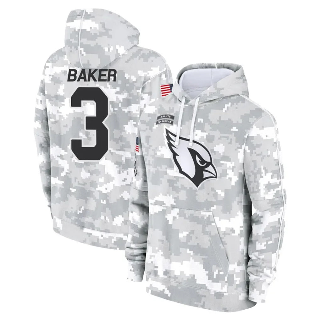 A.Cardinals #3 Budda Baker Player Arctic Camo Salute to Service Limited Hoodie Hdoa Stitched Jerseys