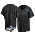LA.Dodgers #22 Clayton Kershaw Player Black World Series Pitch Fashion T-shirt Hdoa Stitched Jerseys