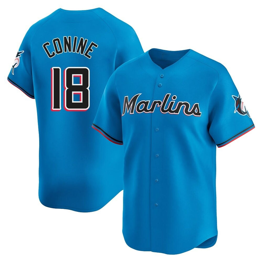 M.Marlins #18 Griffin Conine Player Blue Home Limited Hdoa Stitched Jerseys