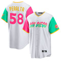 S.Diego Padres #58 Wandy Peralta Player White City Connect Home Game Hdoa Stitched Jerseys